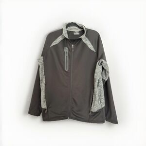 Fossa Apparel Synapse Performance Jacket Men's L Black Gray Athleisure Zip